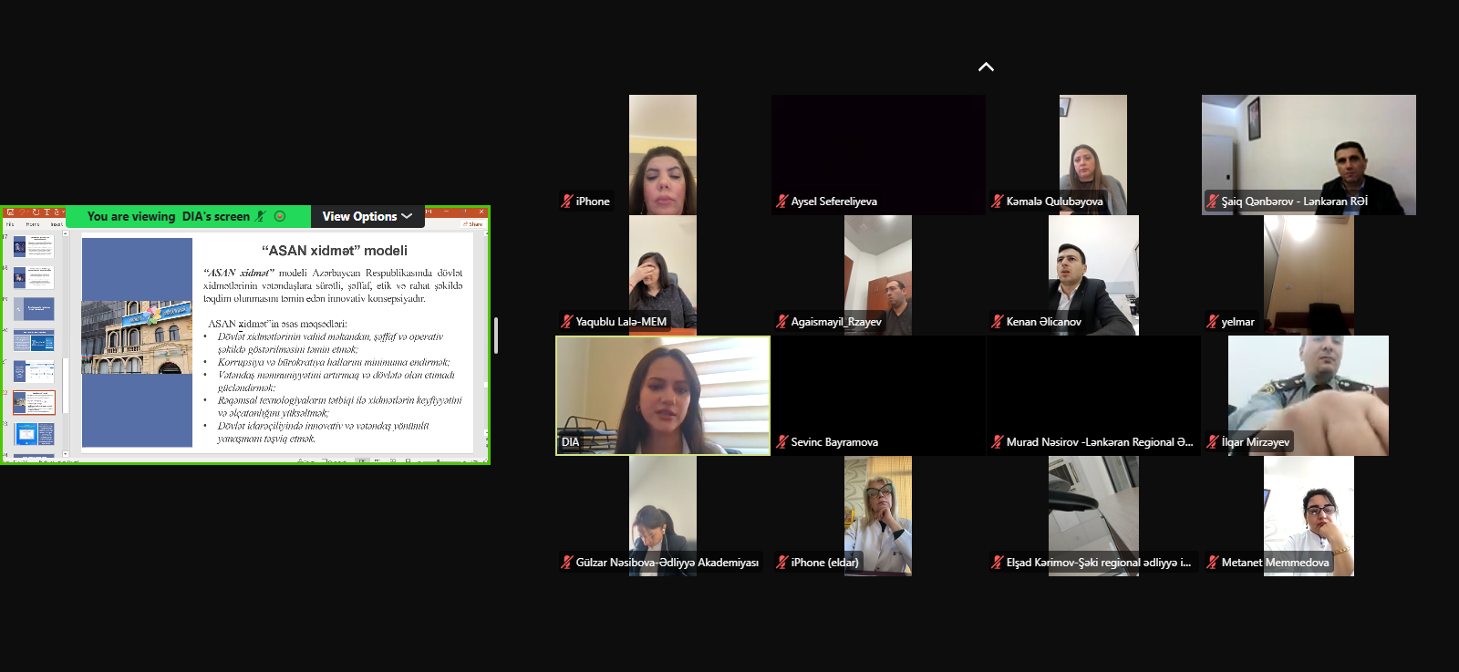 DİA-da Azərbaycan Respublikasının Ədliyyə Nazirliyinin əməkdaşları üçün “Dövlət xidmətlərinin rəqəmsallaşması və iqtisadi inkişafın təşviqi” mövzusunda təlim keçirilib