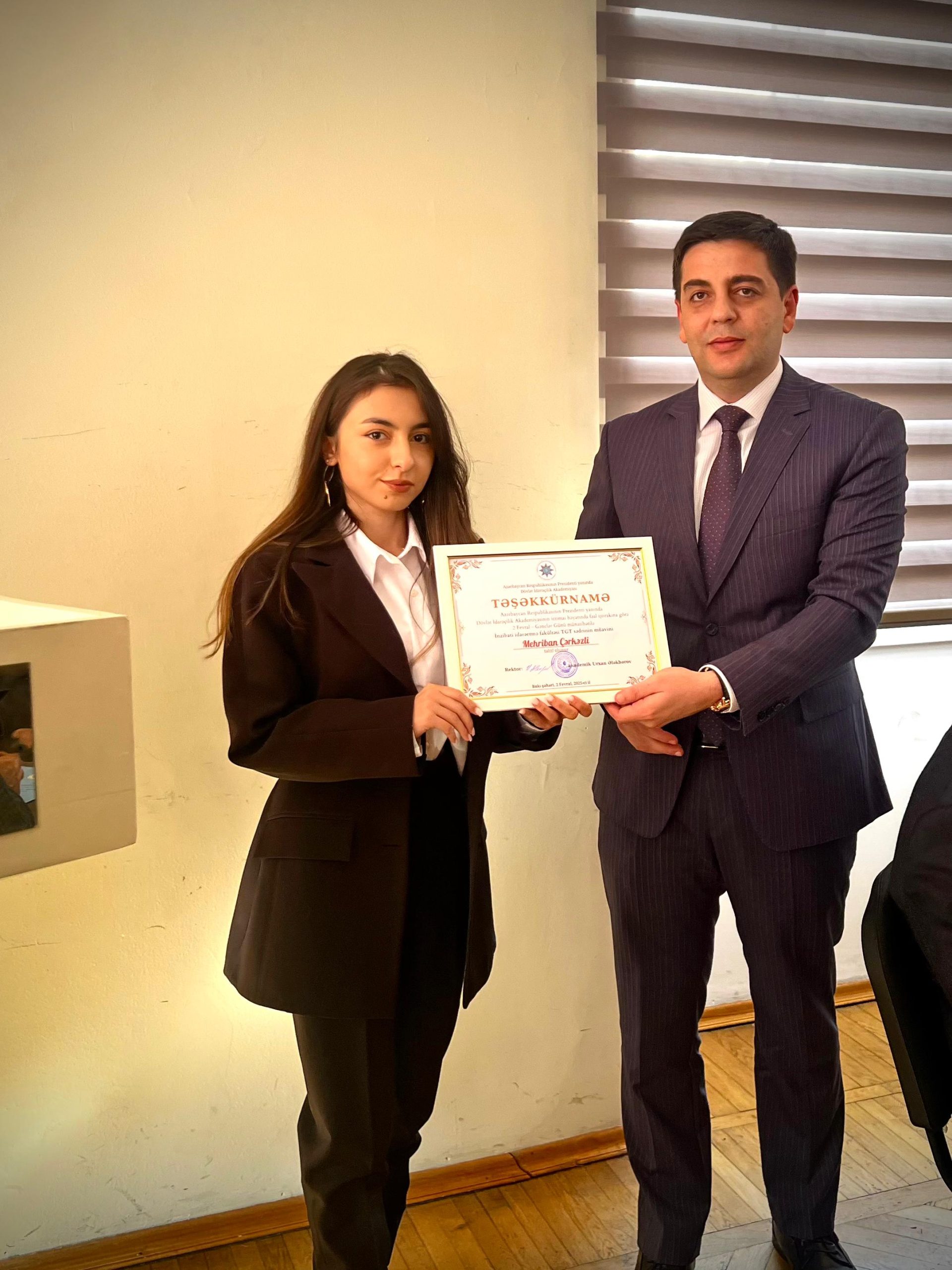 2 fevral- Gənclər Günü münasibətilə Dövlət İdarəçilik Akademiyasının  bir qrup tələbəsi təltif olunmuşlar