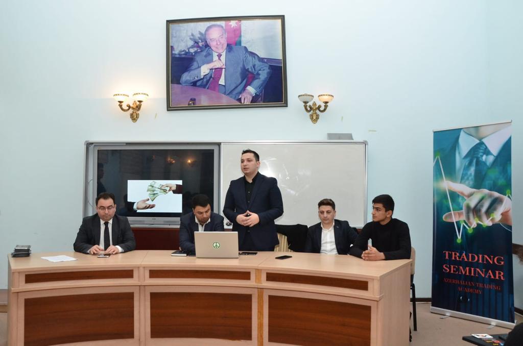 DİA-nın İnzibati idarəetmə fakültəsində Azerbaijan Trading Academy ilə birgə "Birja və Maliyyə Bazarlarında ticarət" adlı seminar keçirilmişdir