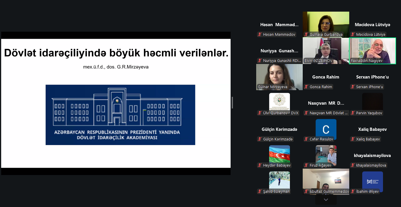 DİA və Naxçıvan Təlim Mərkəzinin birgə təşkilatçılığı ilə “Dövlət idarəçiliyində rəqəmsal transformasiya” mövzusunda onlayn təlim keçirilib