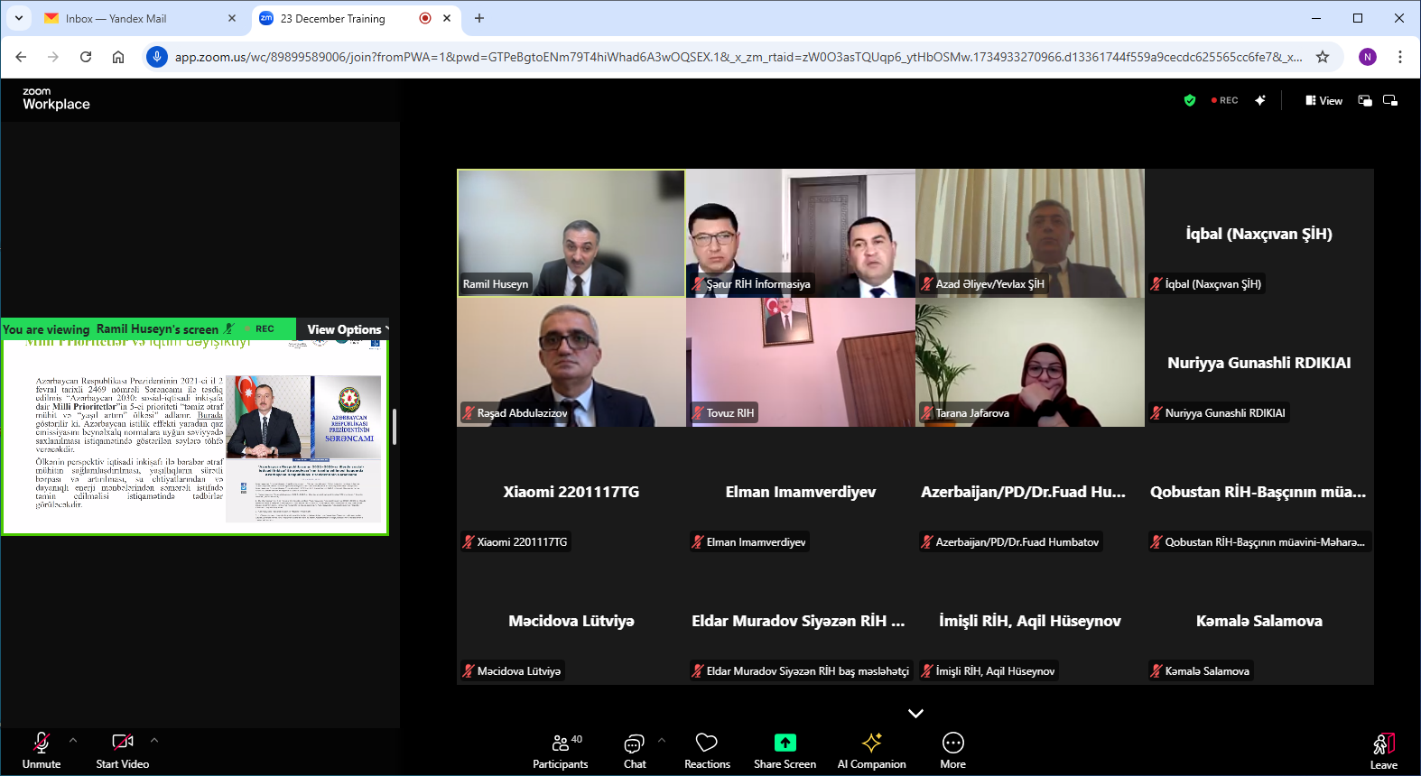 DİA-da “İqlim dəyişikliyinə uyğunlaşma üzrə” təlimlərə başlanılıb