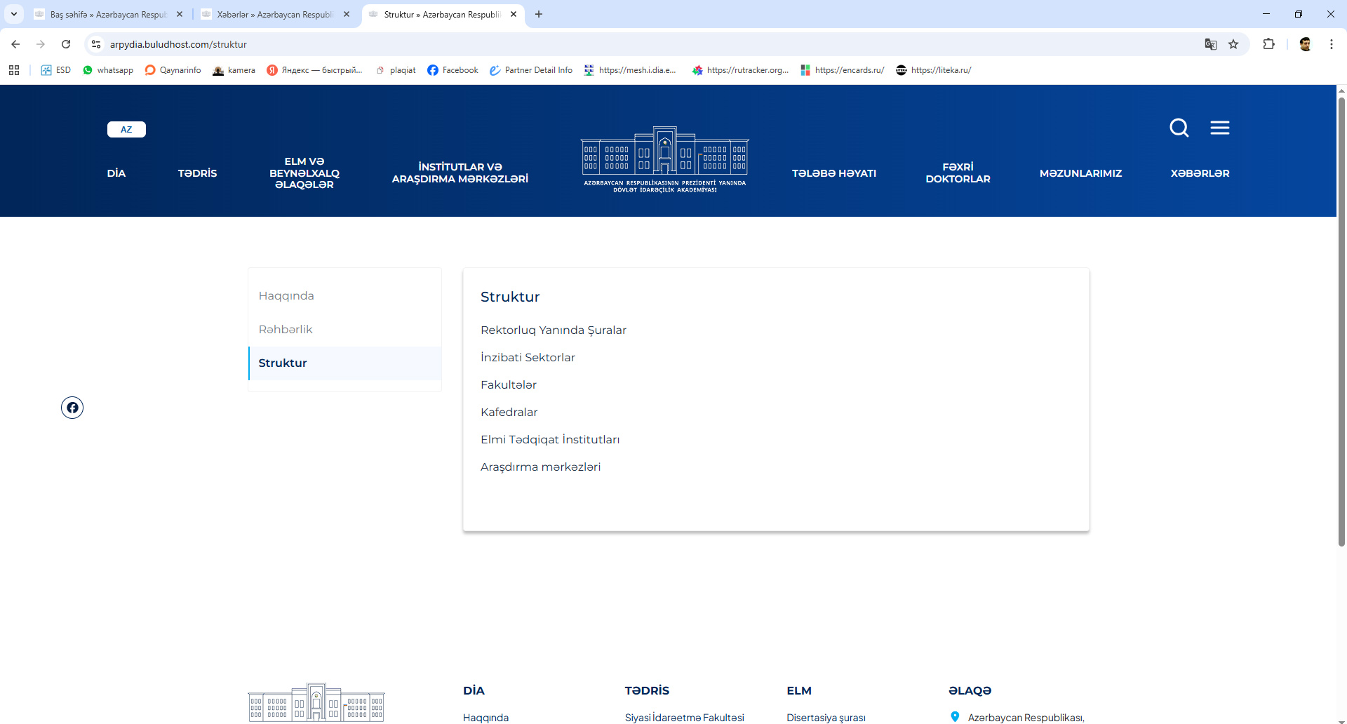 Azərbaycan Respublikasının Prezidenti yanında Dövlət İdarəçilik Akademiyasının (DİA) yeni rəsmi internet saytı istifadəyə verilmişdir.