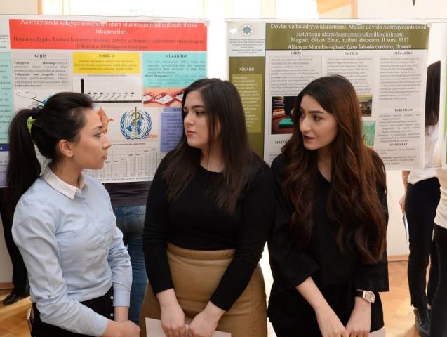 Dövlət İdarəçilik Akademiyasının tələbələri elmi işlərinin nəticələrini poster formatında təqdim ediblər