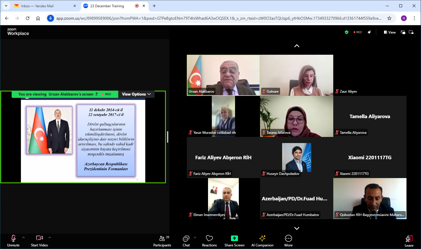 DİA-da “İqlim dəyişikliyinə uyğunlaşma üzrə” təlimlərə başlanılıb