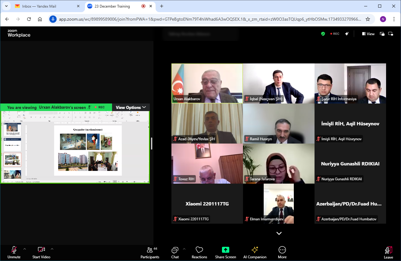 DİA-da “İqlim dəyişikliyinə uyğunlaşma üzrə” təlimlərə başlanılıb