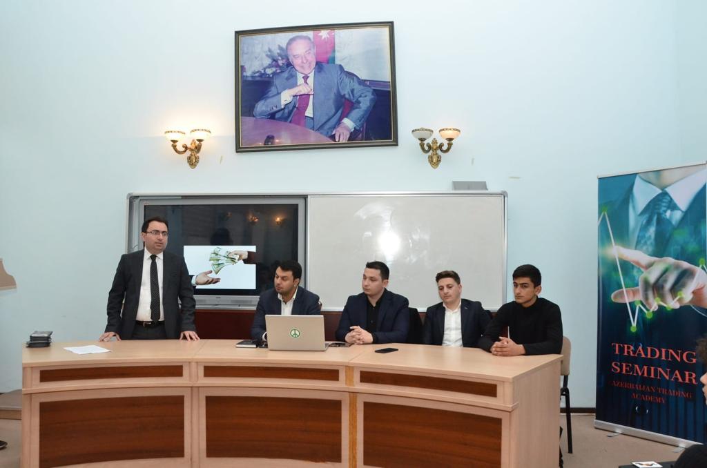 DİA-nın İnzibati idarəetmə fakültəsində Azerbaijan Trading Academy ilə birgə "Birja və Maliyyə Bazarlarında ticarət" adlı seminar keçirilmişdir