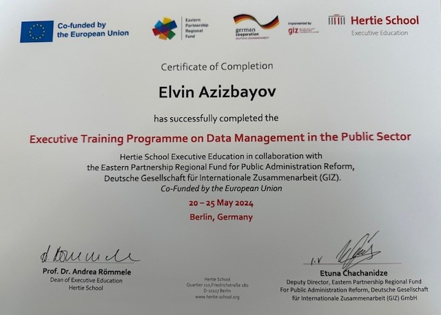 DİA əməkdaşı Almaniya Beynəlxalq Əməkdaşlıq Cəmiyyəti tərəfindən təşkil olunan təlimdə iştirak edib