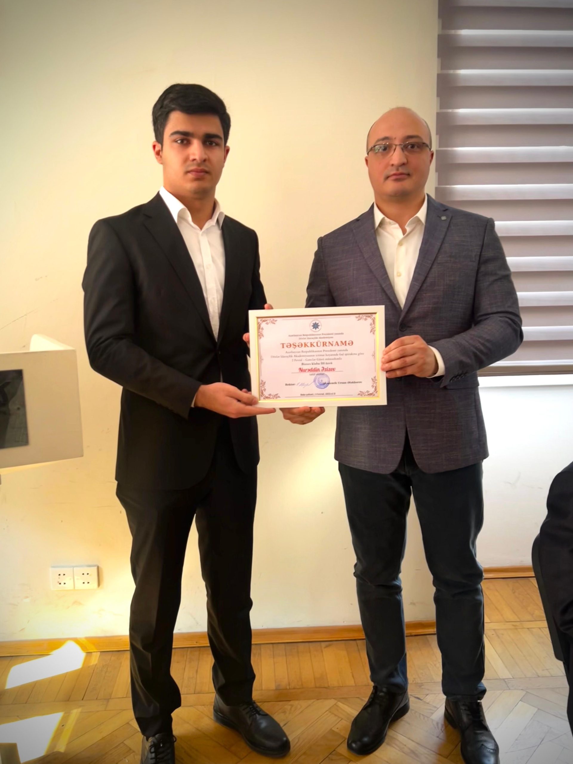 2 fevral- Gənclər Günü münasibətilə Dövlət İdarəçilik Akademiyasının  bir qrup tələbəsi təltif olunmuşlar