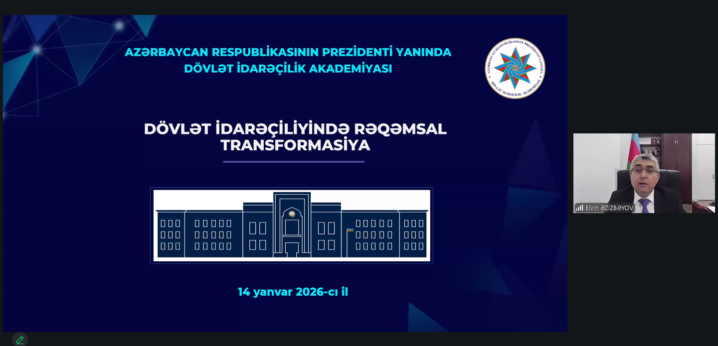 DİA və Naxçıvan Təlim Mərkəzinin birgə təşkilatçılığı ilə “Dövlət idarəçiliyində rəqəmsal transformasiya” mövzusunda onlayn təlim keçirilib