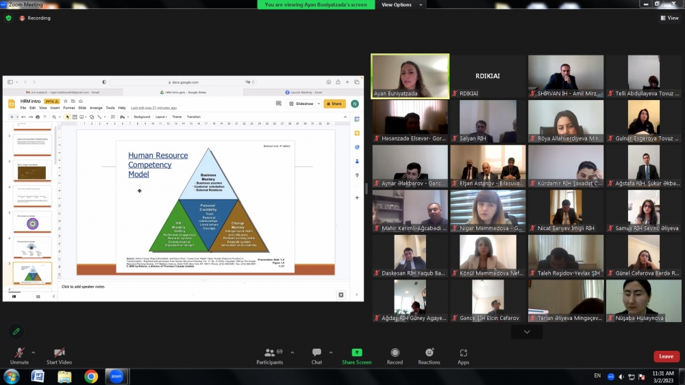 “Dövlət idarəçiliyində insan resurslarının idarə edilməsi” - ixtisasartırma təlimi